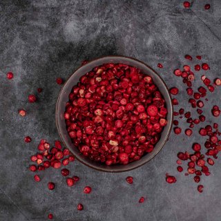 Ansicht für Cranberrystücke gefriergetrocknet